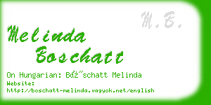 melinda boschatt business card